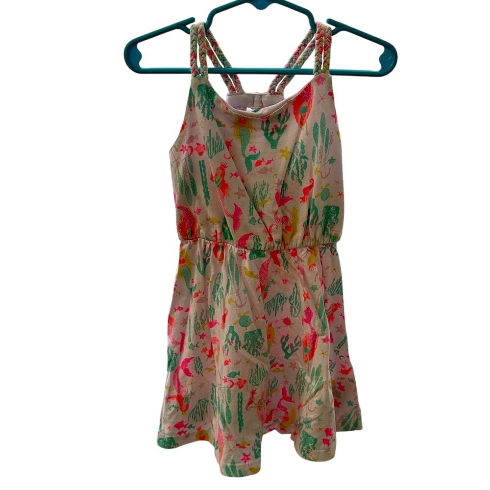 Isaac‎ Mizrahi Boho Mermaid Cactus Print A-Line Dress Girls 4 XS Multi